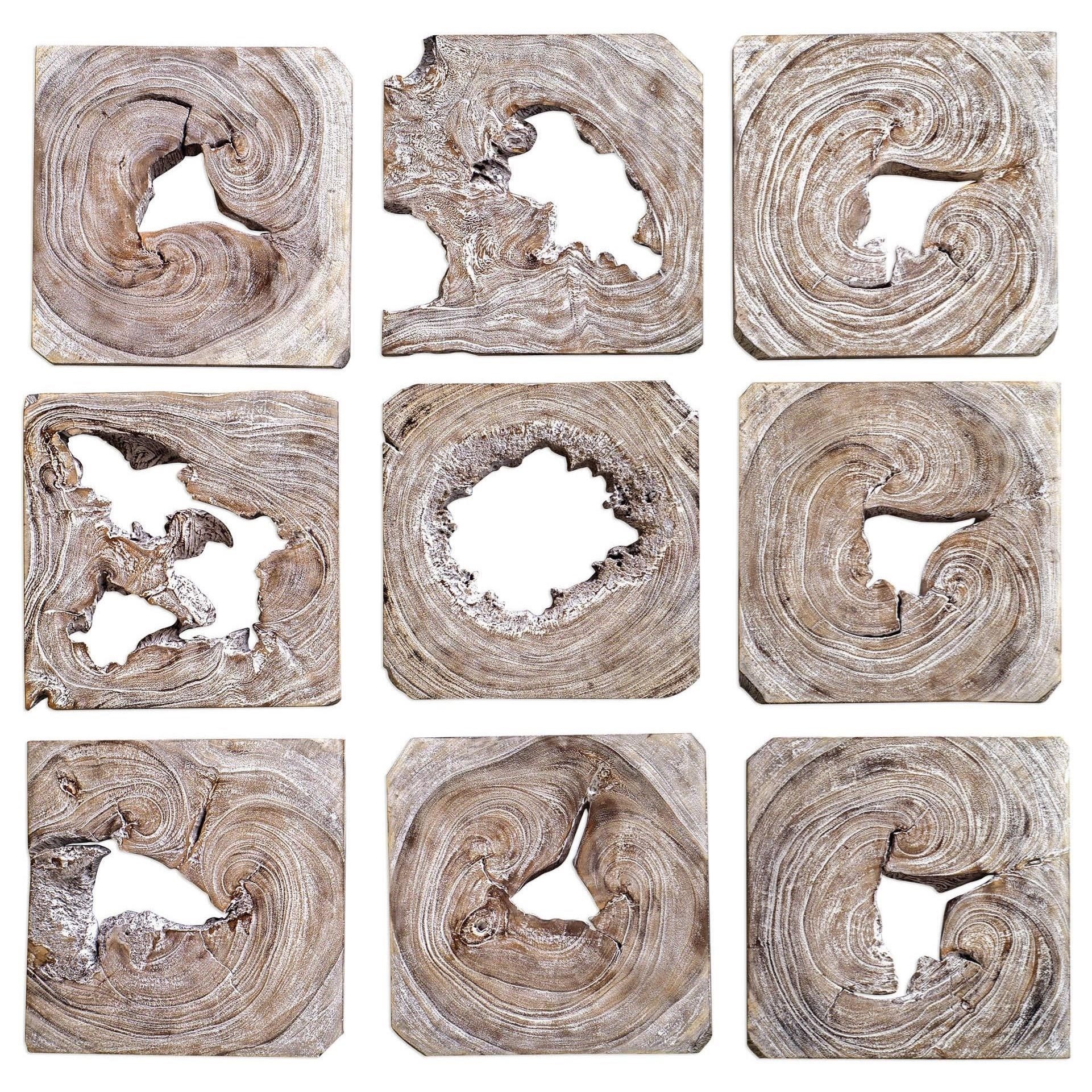 Uttermost Alternative Wall Decor 04177 Bahati Wood Wall Art, Set of 9